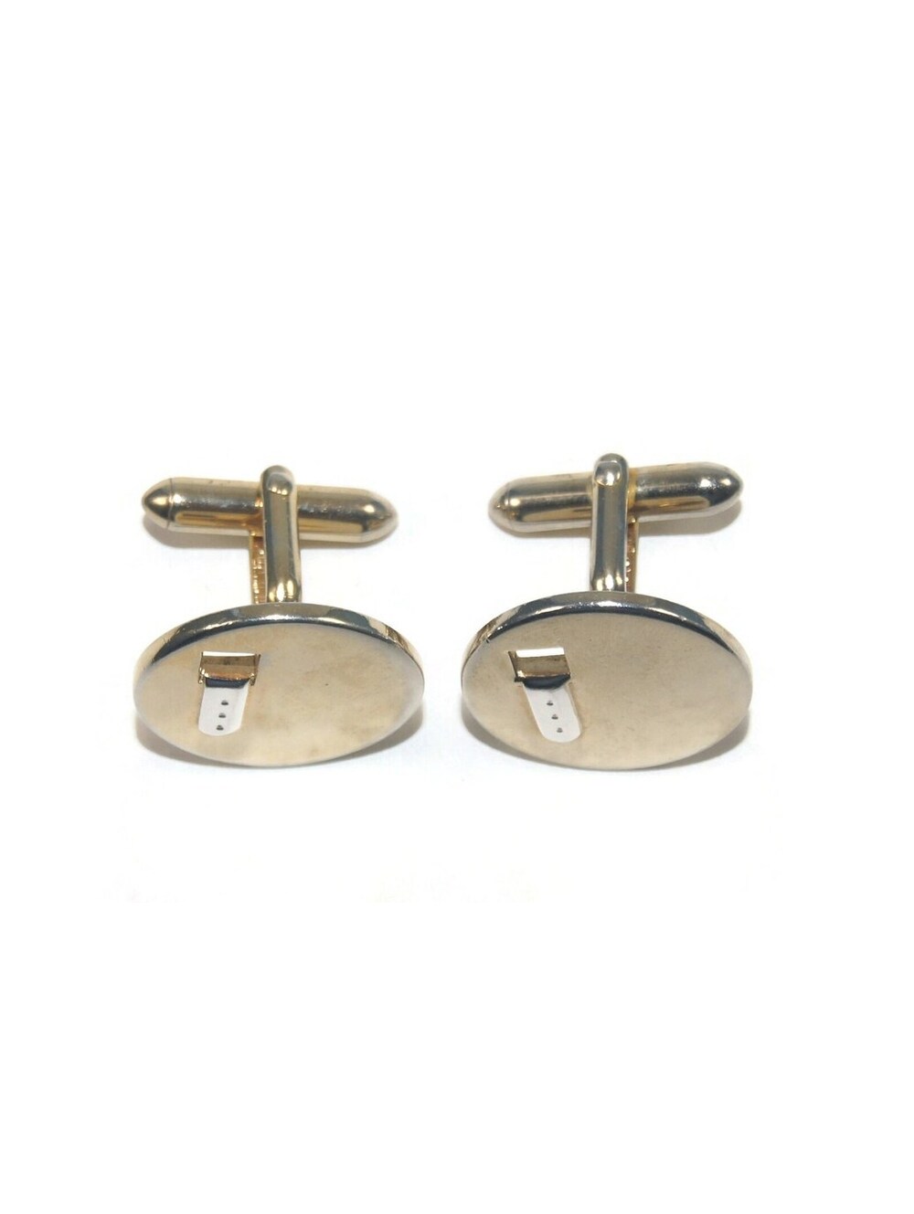 Vintage Swank Gold Tone and Silver Tone Round Cuff Links. Swank Hallmark.